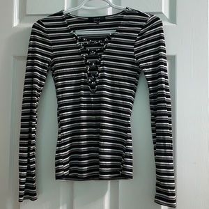 Striped Criss Cross Long Sleeve